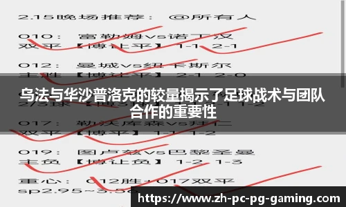 乌法与华沙普洛克的较量揭示了足球战术与团队合作的重要性